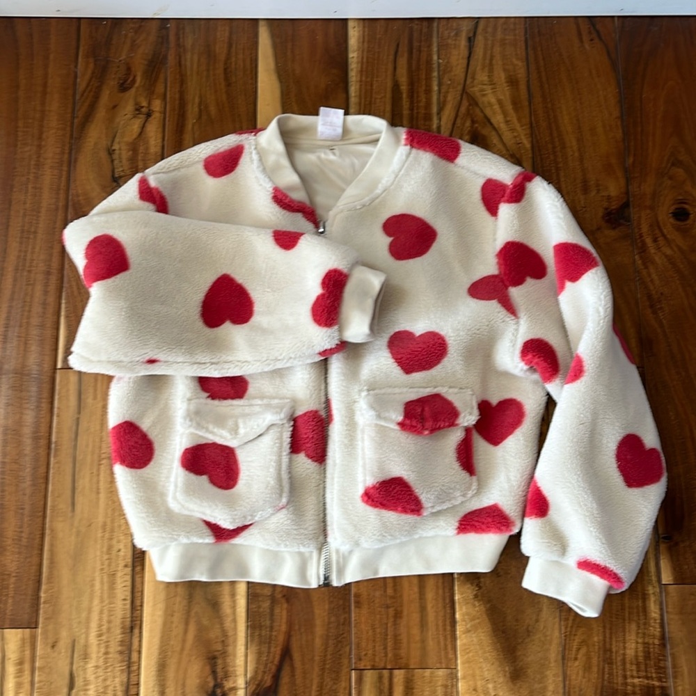 Fuzzy heart jacket!